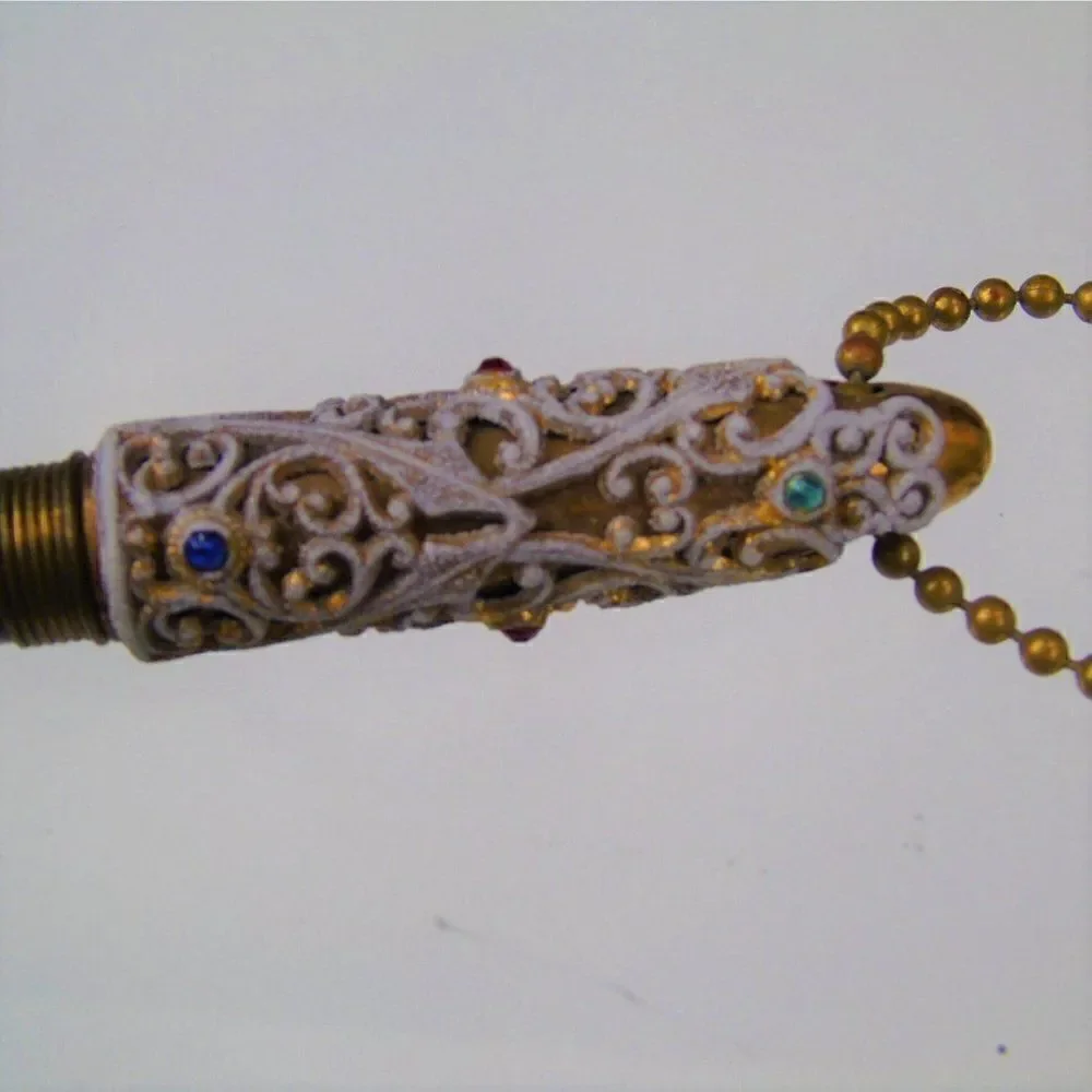Art Deco Bullet Pen Jeweled With Filigree Keychain Vintage Ornate